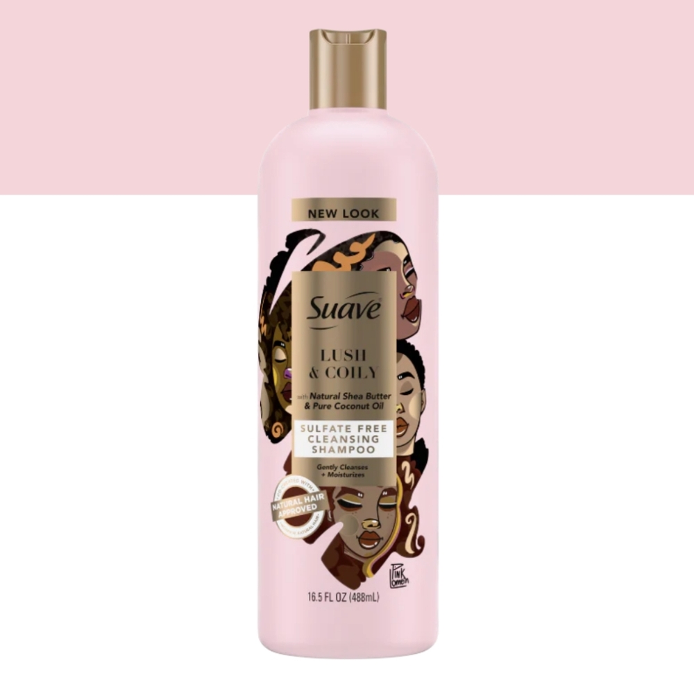 Suave Lush & Coily Sulfate Free Cleansing Shampoo 16.5 oz. NEW